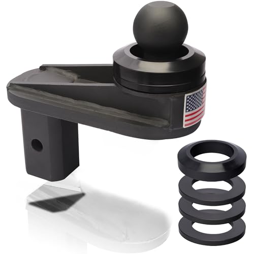 6 Offset Gooseneck Ball Hitch Extender Square Base Gooseneck Ball Extra Cab & Trailer Clearance for Short Bed Trucks Heavy Duty Reinforcing Ribs Structure 4PCS Anti-tilt PU Washer Included