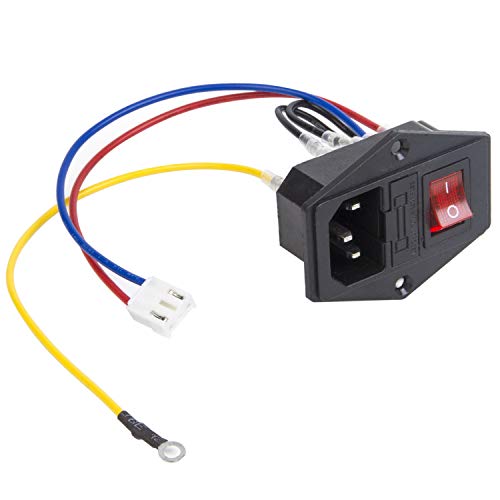 Power Socket Inlet Module Plug 5A Fuse Fuse 5pcs Female 16-14 AWG Wire Spade Crimp Terminals 3 Pin IEC320 C14 10A 250V Socket Switch