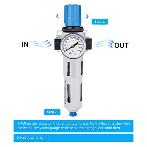 Nanpu LFR 1/2 Inch Npt High Pressure Compressed Air Filter Regulator Water/Oil Trap Separator thumb #3