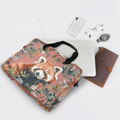 Maletín portátil para laptop 15.6 pulgadas con correa roja boho miniatura 7