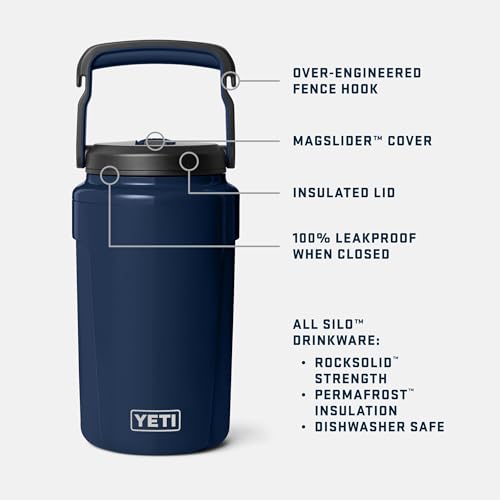 Image of YETI Silo Half Gallon Insulated Straw Cap Water Jug - Leakproof, Lightweight Sports Bottle with Fence Hook Handle - Keeps Drinks Ice-Cold - Ideal for Gym, Sports & Tournaments, White