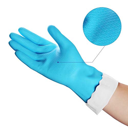 HSL Household Cleaning Gloves - 2 Pairs Reusable Kitchen Dishwashing Gloves with Latex Free, Cotton lining, Waterproof… - Image 4