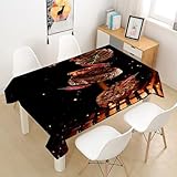 Aozhiswe Mantel Antimanchas Cuadrada Filete Mantel de Mesa Barbacoa Mexicana 140x140 cm Manteles Impermeable Poliéster Protector Comedor para Interior Exterior a/2513