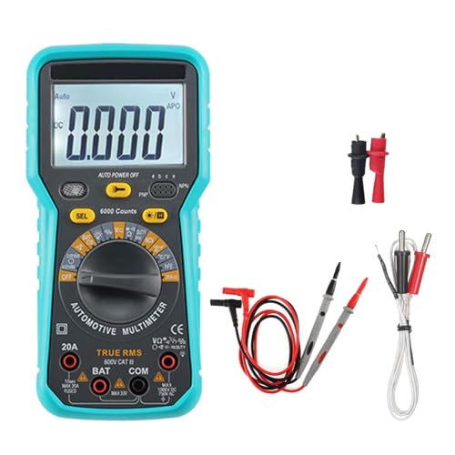 6000 Count LCD Digital Automotive Multimeter True RMS Universal Tester with Flashlight