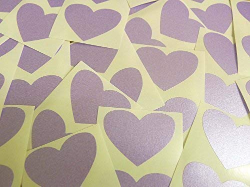 40 étiquettes 50 x 37 mm Motif cœurs Violet lilas Code couleur Autocollants Motif cœurs