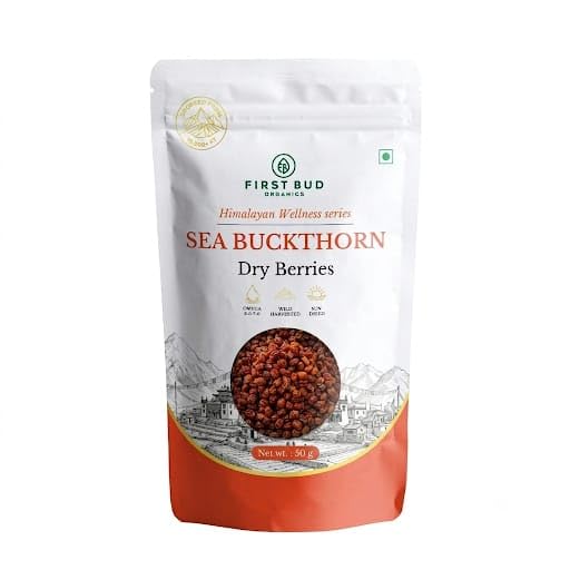 Image of First Bud Organics Sea Buckthorn Berries, Rich in Omega 3,6,7,9, Vitamin C & E, Boosts Immunity, 50g
