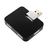 Seternaly Mini USB Hub 2.0 Creative U Shape Hub with 4-port USB for PC Laptop USB Data Transfer Black