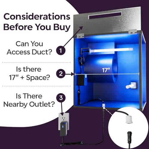 Image of BioShieldUV 18W HVAC UV Light Air Purifier Light Bulb - No Drill Magnetic HVAC Air Treatment System Powered by 120V Wall Outlet, Air Filter Lamp for Air Conditioner, UVC for AC