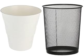 سلة مهملات مناسبة للمطبخ المنزلي بدون غطاء DDBB (اللون: ابيض، المقاس: صغير) + كابل لجميع أنواع مقياس التيار الكهربائي