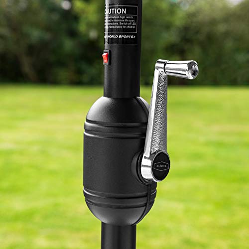 Sombrilla de 3 m para jardín con sistema de inclinación ideal para cenas de terraza 6