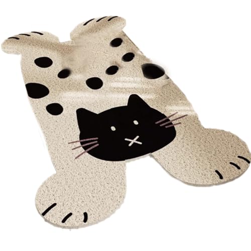 Selvfz Cartoon Katzen Badewannenmatte Beige Schwarz