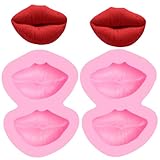 3D Lips Cake Topper Silicone Mold 2 Pcs, Valentine's Day Cake Chocolate Fondant Mold for Cake Decoration Candy Cupcake Topper Cake Polymer Clay Crafts Epoxy Resin