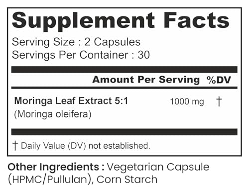 Image of Well-Being MORA Moringa Oleifera Capsules - Energy, Joint, Skin & Immune Support - Green Superfood - Vegan, No Gluten, Multivitamin Lab Tested