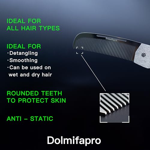 Peine plegable de acero inoxidable para hombre miniatura 4
