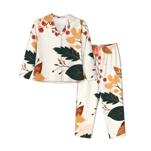 Pyjama chic à manches longues pour des soirées cocooning fleuries