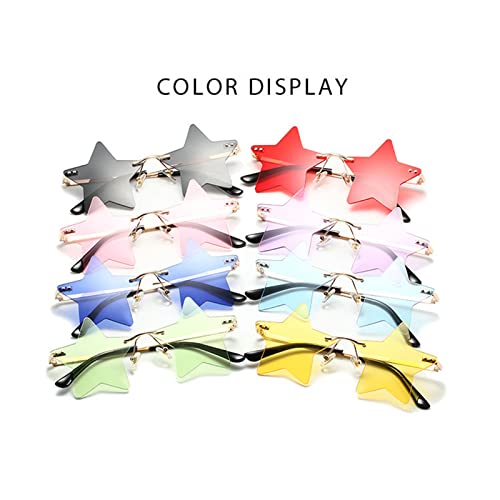 willochra Rimless Star shape Sunglasses Transparent Sun Glasses for women/men Party glasses Super Cute pentagram eyewears4