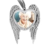 Holiday Jingle in Memory of Loved One Christmas Ornament – Memorial Picture Frame Forever in My Heart – Personalized Christmas Ornaments – 2.5 x 1.75 Inch Opening – Includes Silver Hanging Ribbon