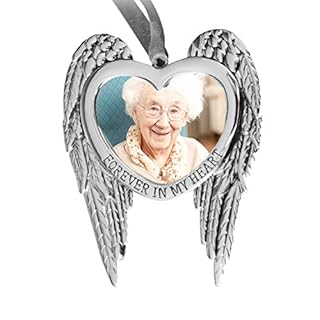 Holiday Jingle in Memory of Loved One Christmas Ornament – Memorial Picture Frame Forever in My Heart – Personalized Christmas Ornaments – 2.5 x 1.75 Inch Opening – Includes Silver Hanging Ribbon (B08L6S26N1)