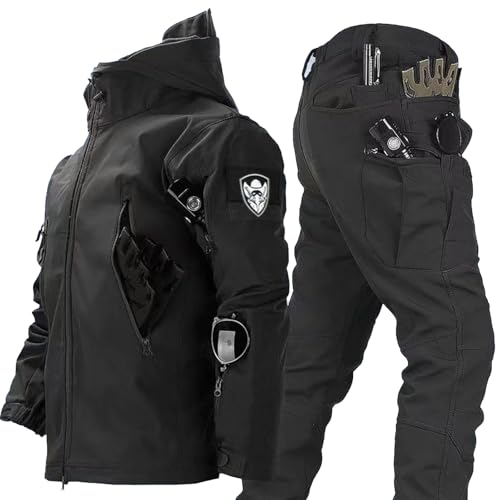 Gvqng Traje TáCtico, Conjunto De Chaqueta Y PantalóN TáCtico para Hombre, Conjuntos De Trajes De Combate Militares Impermeables, Ropa De Camuflaje TáCtico para Caza, Chaqueta,04,XXL