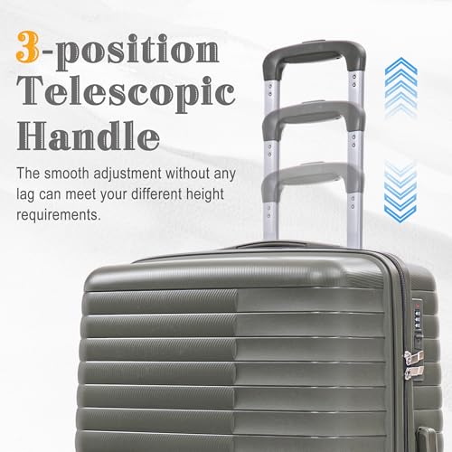 Image of Hardside 4 Luggage Sets, Lightweight Wave Suit Case with Spinner Wheels