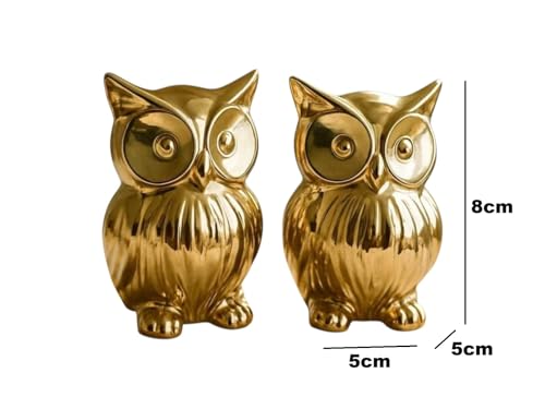 Image of Chocozone Pack of 2 Owl Showpiece for Good Luck Vastu Feng Shui Items for Home Decor Figurines Decorative Items for Home Showpieces for Living Room