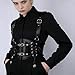 Tosmifairy Vintage Faux Leather Corset Belt Sides Lace-up Medieval Renaissance Underbust Wide Elastic Waist Belts for Women (Black, Fit Waist 26-29