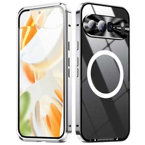 Coque Google Pixel 7 antichoc transparente avec cadre en métal argent rigide