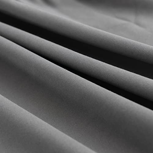 Image of Bed Skirt Full Size 18 Inch Drop Ruffled Bed Skirt with Split Corners | Bed Skirt with Platform, Soft and Stylish 100% Microfiber, Grey