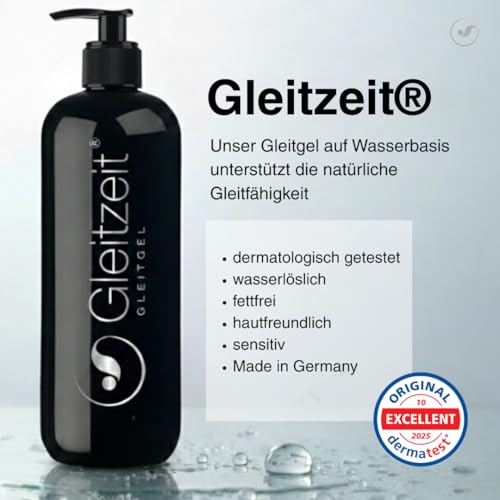 Gleitzeit® Gleitgel Wasserbasis PREMIUM 1 Liter XXL Gleitmittel sensitiv