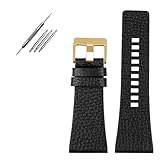 Cong Yi Compatible con diesel/bandas de vigilancia de la policía Muñeca for hombres Bandas de reloj de gran tamaño 2 6 mm 28 mm 30 mm 32 mm(Black RG,30mm)