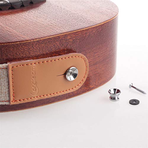 LONGTEAM Sangle de ukulélé simple en cuir de lin réglable et durable avec ongle, corde, médiators - Les Beatles, Paul McCartney, John Lennon, RIngo Starr, George Harrison LONGTEAM Sangle de ukulélé simple en cuir de lin réglable et durable avec ongle, corde, médiators – Image 6