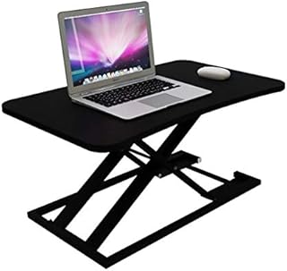 Workstation Stand Desk Adjustable Height Standing Desk Converter Folding Lifting Laptop Riser Dual Monitor Workstation Notebook Table for Home Office (Color : Black)