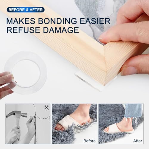 Image of Multipurpose Double Sided Nano Tape Heavy Duty - Strong Adhesive Silicone Gel Tape, Heat Resistant, Removable, Washable & Reusable Anti-Slip Multi-Functional Grip