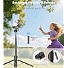 TONEOF 68 Magnetic Selfie Stick Tripod (Black) Bundle with 4000 mAh Mini LED Flashlight Rechargeable for Camping,Emergency,Hiking,Keychain,Pocket