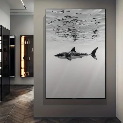 Toile requin-baleine noir et blanc pour sublimer la décoration de votre salon