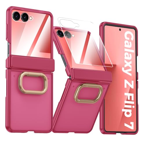 Coque Samsung Galaxy Z Flip 7 antichoc avec anneau et écran protégé