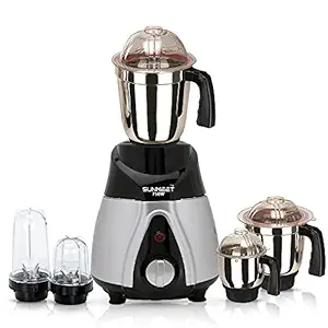 Sunmeet BTRBMA21 750Watts Mixer Juicer Grinder with 5 Jars (2 Bullets Jar, 1 Liquid Blending Jar, 1 Dry Grinding Jar and 1 Chutney Jar) - Black