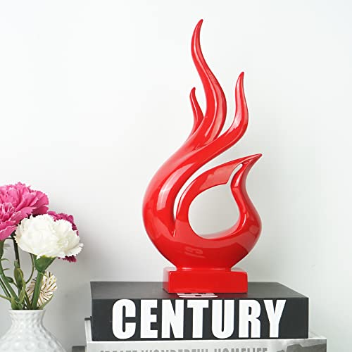 DreamsEden Abstract Fire Sculpture, Resin Art Table Decoration Ornaments Modern Home Decor Accent (Red) by Dreamseden - Image 2