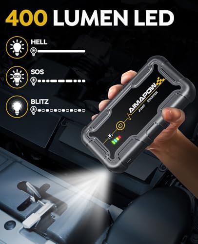 AIMAPOW 9000A Starthilfe Powerbank 12V für Benziner & 10,0L Diesel – Ansicht 4