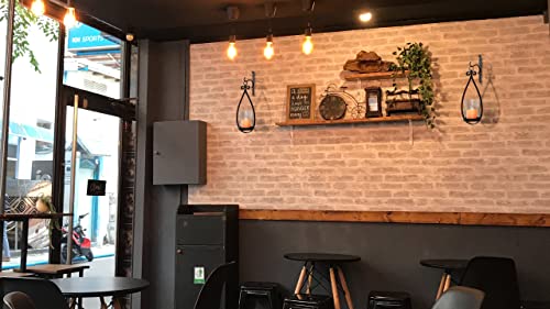 Wisiron Hanging Water Drop-Shaped Wall Sconce Wall Mounted Hurricane Candle Holder Glass & Metal Farmhouse Handcrafted Wall Art Decorations, Black Ht21-0204B #TOP7