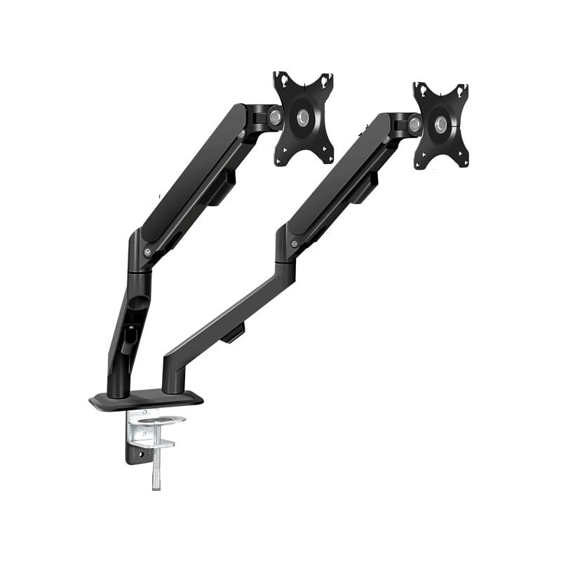 Bras de support de moniteur double écran blanc réglable en hauteur