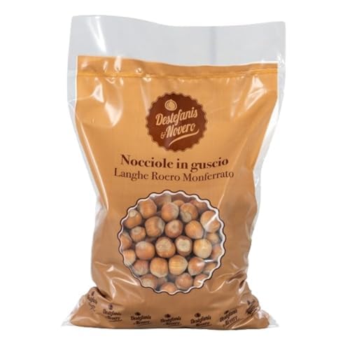 Destefanis & Novero | Avellanas con Cáscara 100% Naturales, Frutos Secos Ricos en Fósforo y Potasio, Envasados ​​en una Práctica Monodosis de 750g, Perfectos solos y para enriquecer Postres y Helados