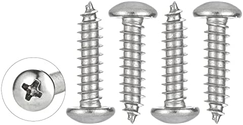 WELLOCKS Screws Set 50PCS 304 Stainless Steel, M5 x 20mm Self Tapping Screws Assortment Set, Round Head Rust Proof Wood Screw Kit for Homemade, Repairment, Woodwork Indoor(D035520)