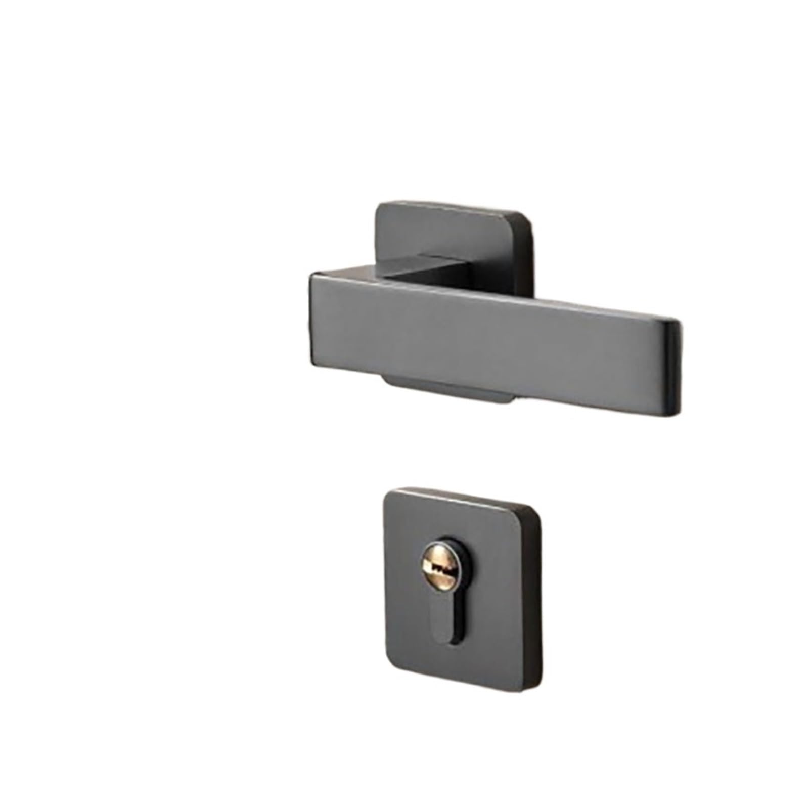 NYRXRYTCA Door Lock Indoor Bedroom Door Lock Silent Magnetic Lock Simple Split Wooden Door Lock Black Door Handle(Black nickel)