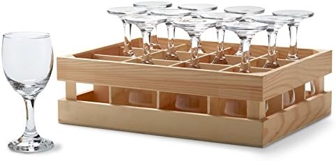 IWA Mini Wine Glasses with Crate Set of 12#27371