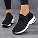 KAJXZ Women's Walking Shoes Mesh Slip on Air Cushion Sneakers Fashion Textured Lady Girls Modern Jazz Dance Easy Shoes Comfortable Breathable Platform Loafers