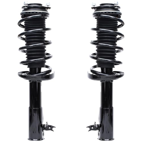 Image of Detroit Axle - Front Loaded knuckle Kit for 2006 2007 2008 2009 2010 2011 Honda Civic, 2 Steering Knuckles & Wheel Hub Bearings Assembly 2 Struts Coil Spring Replacement Suspension