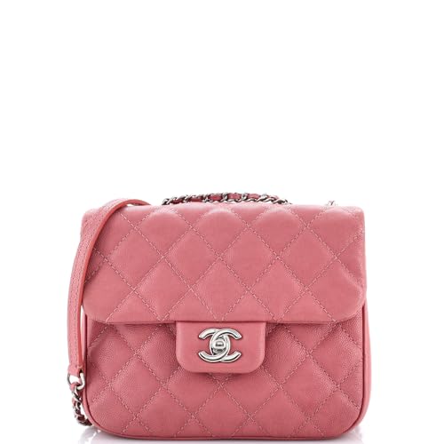 Pre-Loved Urban Companion Flap Bag Quilted Caviar Small, Pink