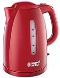 Russell Hobbs Wasserkocher, Textures rot, 1,7l, 2400W, Schnellkochfunktion, optimierte Ausgusstülle, herausnehmbarer Kalkfilter, Teekocher 21272-70