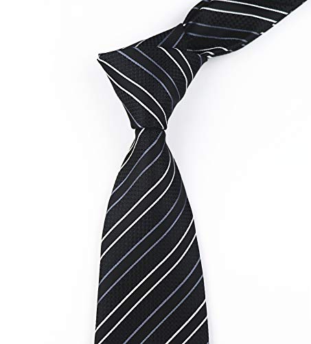 Image of Elfeves Men's Modern Striped Patterned Formal Ties College Daily Woven Neckties